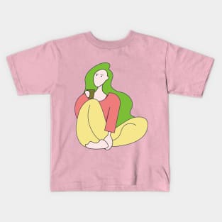 Office lady on Sunday morning Kids T-Shirt